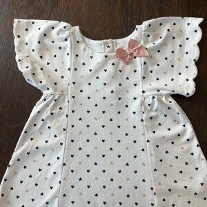 Isaac Mizrahi White Heart Print Tunic Girl Size 5/6